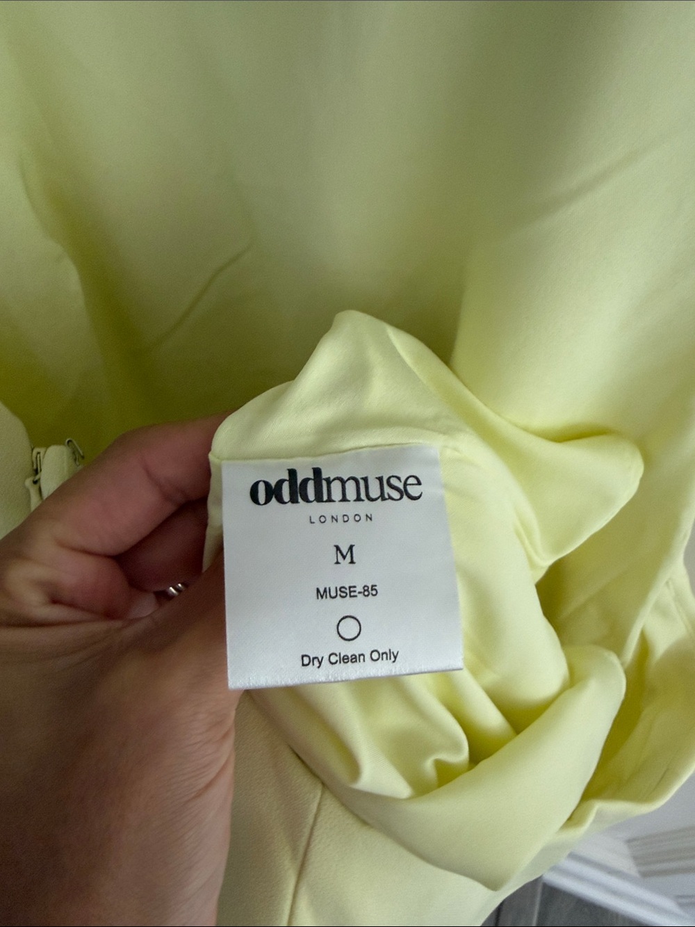 OddMuse London Pale Lemon Halter Mini Dress - Picture 7 of 7